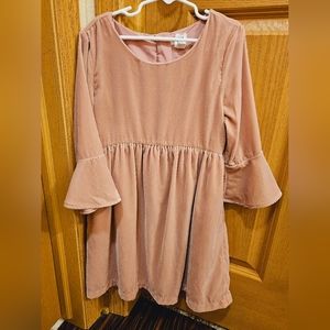 Gap Dusty Pink Velvet Bell Sleeve Dress Size 8
